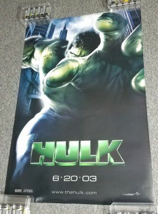 2003 Hulk Adv Ds 27x40 " Movie Poster 1 Sheet Ang Lee Eric Bana Jennifer Connelly