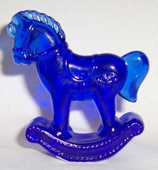 Fenton Glass Cobalt Blue Rocking Horse