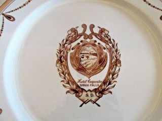 Hotel Carpenter Vintage Sioux Falls,  S.  D.  China Hotel Restaurant Plate 10.  75 "