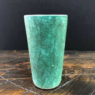 Vintage Mccarty Pottery Studio Merigold Mississippi Green Tumbler Cup Signed