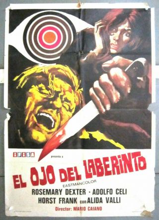 Xz85 Eye In The Labyrinth Mario Caiano Giallo Orig 1sh Spanish Poster