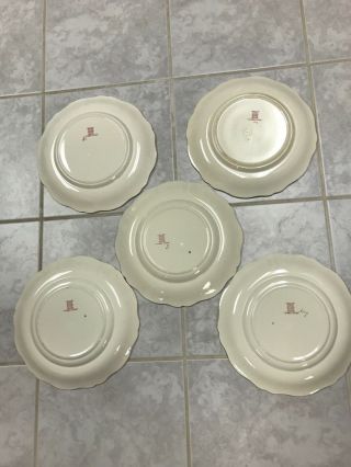 Copeland Spode Spode ' s Aster Dinner Plate Set of 5 Red Gadroon 10.  75 