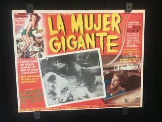 1958 Attack Of The 50 Foot Woman Authentic Mexican Art Lobby Card 16 " X12 "