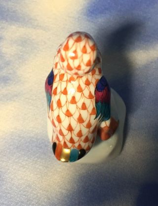 Adorable Herend Rust Fishnet “Duck” Miniature Porcelain Bird Figurine 5022 EUC 6