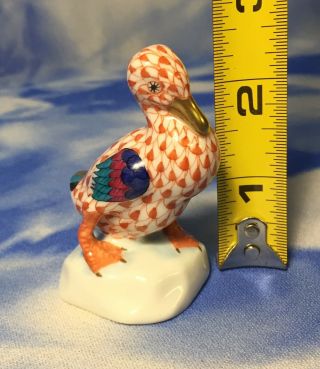 Adorable Herend Rust Fishnet “Duck” Miniature Porcelain Bird Figurine 5022 EUC 7