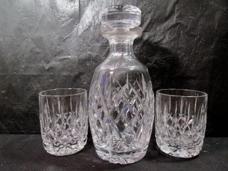 Waterford Crystal Decanter With Stopper And 2 Matching Tumblers