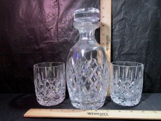 Waterford Crystal Decanter With Stopper and 2 Matching Tumblers 2