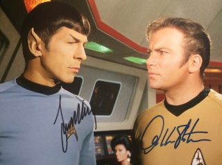 Leonard Nimoy 8 X 10 Signed Photo Star Trek William Shatner