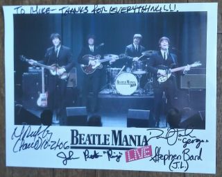 Beatlemania Live " Autographed Hand Signed " 8x10 Photo - All 4 Members