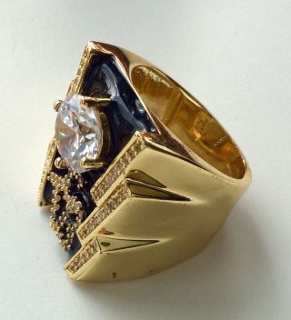 Luxury Elvis Crystal Tcb Ring In 18 Gold Plate A Great Ring Size 8 Usa Q Uk