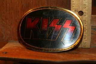 Vintage 1977 Pacifica Kiss Logo Prism Belt Buckle