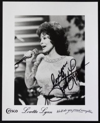 Vintage Loretta Lynn Signed Crisco Concert Publicity Photo Autograph