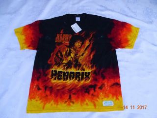 Nwt Liquid Blue 2006 Jimi Hendrix Fire Tie Dye Shirt Size Xl