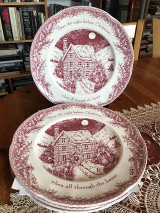 Johnson Brothers Twas The Night Before Christmas Dinner Plates Set Of 4