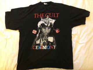 Rare Vintage 1991 The Cult Ceremony T Shirt.  Ceremonial Stomp Tour.