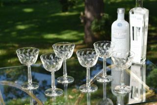 Vintage Etched Cocktail Glasses,  Set of 6,  Wedding Toasting Champagne Coupes 4