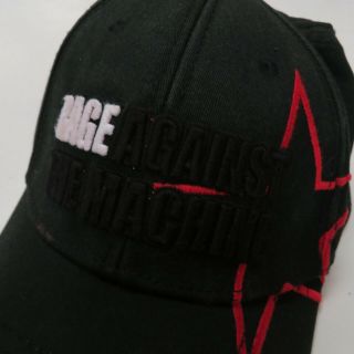 Rage Against The Machine Hat Cap Black Orange Star Vintage 2000 3