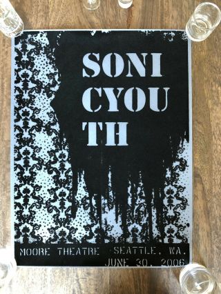 Sonic Youth Felt Concert Poster Moore Theater Seattle June 30,  2006 Tannis 4/250