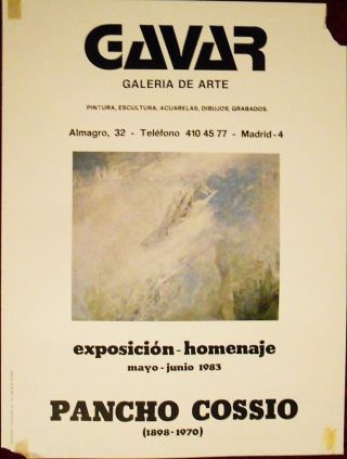 1983 Poster Spain Pancho Cossio Painting Homage Gavar Art Gallery