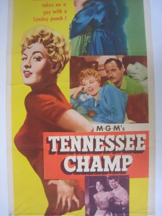 Vintage 1954 Theater Poster.   Tennessee Champ .  Shelley Winters