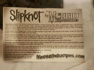 Slipknot Vol 3 Corey Taylor mask Morbid Industries NWT 2005 6