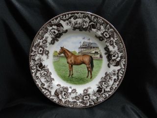 Spode Woodland Horses Thoroughbred,  England: Dinner Plate,  10 3/4 ",  Box