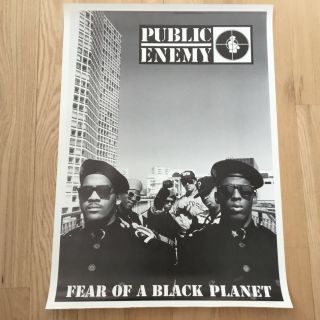 Rare Public Enemy 1990 Poster Fear Of A Black Planet Hip Hop Rap Vtg