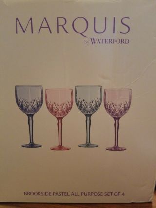 Waterford Marquis Brookside Pastel All Purpose Glasses - Set Of 4