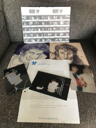 George Michael Wham Fan Club Letter With Real Photo Sheet & Real Pics