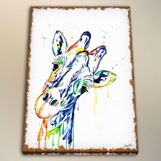 Watercolor Painting Art Hd Print Kids Room Decor Giraffe On The Canvas 24x32