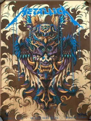 Metallica Wichita Poster Signed And Numbered By Bioworkz Le 70