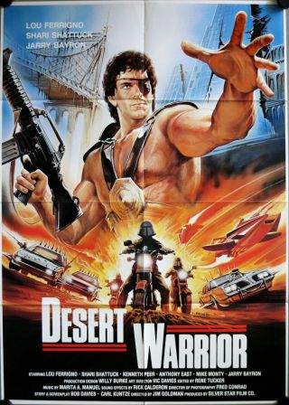 Desert Warrior German Video Movie Poster A1 Lou Ferrigno,  Shari Shattuck,  Peer