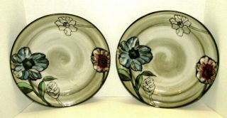 Pfaltzgraff Everyday Harker Pattern Stoneware 11 " Floral Dinner Plates Set Of 2
