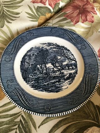 Currier & Ives The Old Grist Mill Dinner Plates Set Of Nine