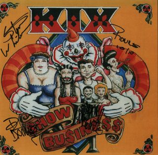 Kix Rock Band Authentic Hand Signed 12x12 Show Business Album Art Poster