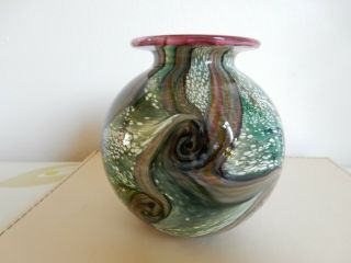 Isle Of Wight Glass Gemstone Emerald Globe Vase Jonathan/timothy Harris Design