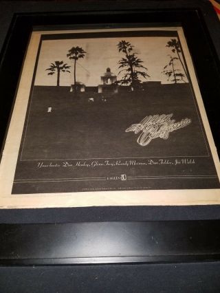 Eagles Hotel California Rare Promo Poster Ad Framed 2