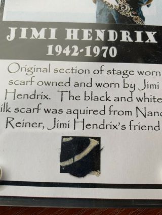 Jimi Hendrix Stage Worn Scarf Piece With 2