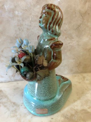 Nicodemus Ohio Arts & Crafts Pottery Kneeling Child Figurine " Flower Girl "