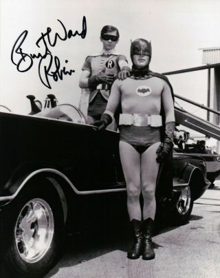 Burt Ward Signed Autographed 8x10 Photo Batmobile Pose B/w Batman " Robin " W/ Jsa