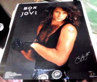Jon Bon Jovi 20x16 Superman 1989 Funky E.  J.  Camp Photo Nm Big Hair