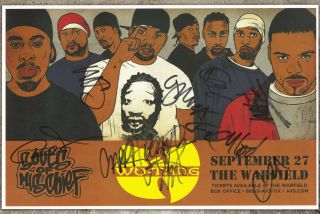 Wu Tang Clan Autographed Live Show Gig Poster Method Man,  Ghostface Killah U - God