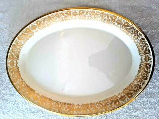 Vintage Lenox Tuscany Large Serving Platter 17 1/4 " X 12 7/8 " Gold Trim Dish