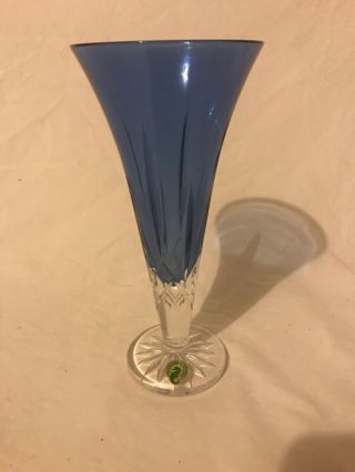 Waterford Lismore Crystal Sapphire Blue Footed Vase 9 