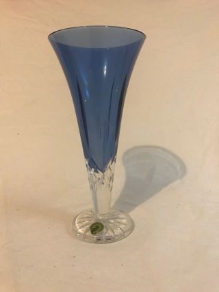 Waterford Lismore Crystal Sapphire Blue Footed Vase 9 
