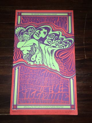 Jefferson Airplane 1967 Concert Poster Fillmore Bill Graham Wes Wilson