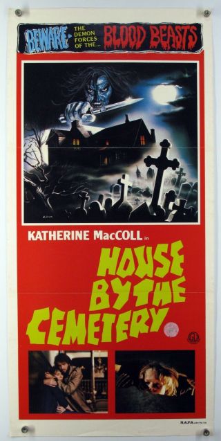The House By The Cemetery Catriona Maccoll Lucio Fulci Horror Aus Daybill 1981