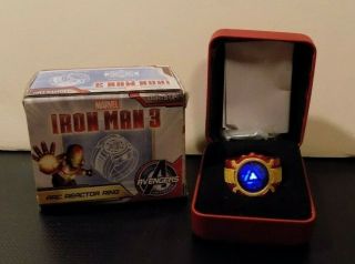 Marvel Iron Man 3 Arc Reactor Ring Nib Size 8 Lights Up
