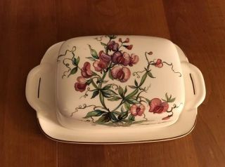 Villeroy & Boch Botanica Butter Dish Cream Cheese Covered Oversize Sweet Pea 4