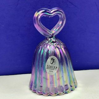 Fenton Glassware Vtg Depression Glass Bell Figurine Carnival Opalescent Signed